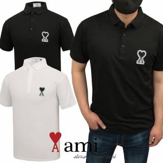 ami-블랙하트자수-pk-티셔츠-명품 레플리카 미러 SA급